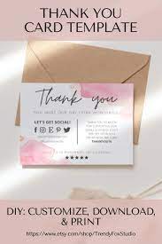Start by choosing your favorite business thank you card design template from our online library. Diy Thank You For Your Order Card Small Business Thank You Note Template Editable Printable Care Card Insert Social Media Icons Ty17 Video Video Business Thank You Notes Small