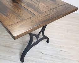 Weston home rectangular concrete top dining table. Rough Sawn Oak Table Wood Metal Dining Table Cast Iron Legs Oak Dining Table Dining Table Oak Table