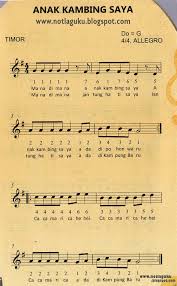 Mana dimana anak kambing saya anak kambing tuan ada di pohon waru mana dimana jantung hati saya jantung hati tuan ada di kampung baru. Lirik Lagu Anak Kambing Saya Dengan Not Angka