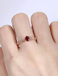 Rose Gold Engagement Ring Ruby Engagement Ring Vintage Half Etsy Ruby Engagement Ring Vintage Gold Ring Designs Ruby Engagement Ring