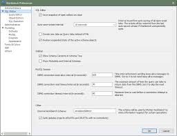 A mysql lock refers to a lock flag connected to a table. Mysql Mysql Workbench Manual 3 2 2 Sql Editor Preferences
