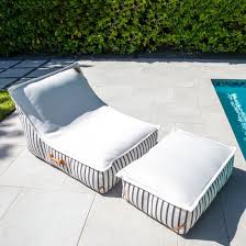 Big Joe Lux Sealander Pool Float and Patio Chair, Cape Stripe, No Inflation  Needed