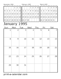 Download 1995 Printable Calendars Yearly calendar showing months for the year 1995. download 1995 printable calendars
