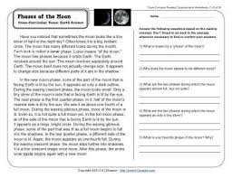 Phases Of The Moon 3rd Grade Reading Comprehension Worksheet Reading Comprehension Worksheets 3rd Grade Reading Comprehension Worksheets 3rd Grade Reading