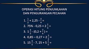 Hasil operasi penjumlahannya adalah matriks baru yang memiliki ordo sama dengan matriks semula, dengan operasi pengurangan matriks. Matematika Kelas 6 Operasi Hitung Penjumlahan Dan Pengurangan Pecahan Youtube