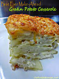 Chef Tess Bakeresse Best Ever Make Ahead Potato Gratin Casserole Potato Gratin Thanksgiving Side Dishes Potato Side Dishes