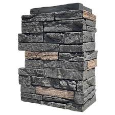 Don't mess with installing individual stones, these panels interlock to create a seamless stone wall. Nextstone Slatestone Large 11 5 In X 15 25 In Polyurethane Faux Stone Outside Corner In Midnight Ash 4 Pack Sls Oc L Ma 4 The Home Depot In 2021 Faux Stone Siding Faux Stone Panels Stone Siding