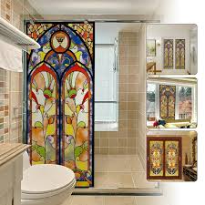 We have created underwater stained glass scenes. Self Adhesive Window Film Floral Stained Glass Effect Sticker Door Closet Decor Ebay