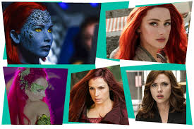 What might come off as a brash orange on pale skin is a masterpiece here? Female Superheroes Wearing Bad Red Wigs Why Must Comic Book Movies Do This