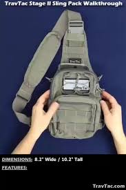 Travtac Stage Ii Sling Pack Walkthrough Video Video Tactical Sling Pack Sling Pack Sling Bag