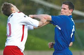 Image result for soccer player getting punched