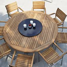 9 Pc Round Vogue Teak Stainless Steel
