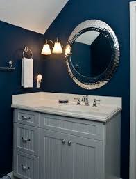 Pin By Ginny Zuckero On Bathroom Ideas Gray Bathroom Decor Blue Bathroom Eclectic Bathroom