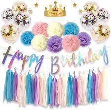 4.1 out of 5 stars. Amazon Com Monkey Home 39pcs Birthday Decorations Blue Purple Pink White Tissue Paper Tassel Star Garland Tissue Paper Pom Poms Confetti Balloon For Birthday Wedding Festival Party Decoration Home Kitchen