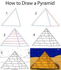 How to make a pyramid out of cardboard. How To Draw A Pyramid Step By Step Pictures