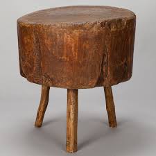 19th Century Primitive Round Butcher Block Table Item 6865 Butcher Block Tables Butcher Block Block Table