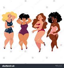 Plump Curvy Women Girls Plus Size Stock Vector (Royalty Free) 683287408 |  Shutterstock