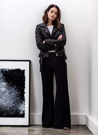 The Sara Donaldson Guide To Style Leather Jacket Style Fashion Black Wide Leg Pants
