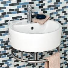 Limbrook Round Wall Mount Sink With Towel Bar Sink Small Sink Small Bathroom
