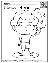 5 senses cut and paste coloring book. Set Of 5 Senses Activities For Kids