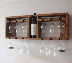 Sourcing guide for glass holder bar: Wooden Glass Shelf Wine Glass Rack Brown Shelf Kitchen Etsy