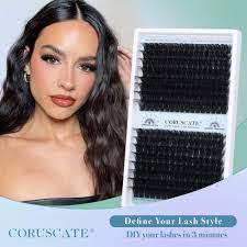 Amazon.com: Lash Clusters 120D+150D Eyelash Clusters Long Individual Lashes  14-20mm Thick Cluster Eyelash Extensions 256pcs Volume Strip Eyelashes Mink  DIY Cat Eye Lashes Extension by CORUSCATE : Beauty & Personal Care