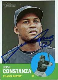 2012 Topps Heritage JOSE CONSTANZA Signed Card autograph AUTO BRAVES