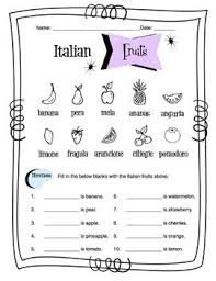 Italian Fruits Worksheet Packet Learning Worksheets Worksheets Vocabulary Worksheets