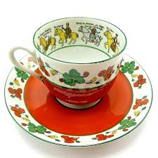 Porsgrunds porselænsfabrik cup with red flowers , blue flowers and inscription til erindring. Porsgrund Norway Nordic Cup Saucer Tea Cups Vintage Tea Cups Tea Cup Collection