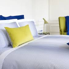 Parure Lit Cameo Satin De Coton Mariee Blanc Bleu Parure De Lit Satin De Coton Lit