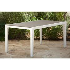 Keter Harmony White Cappuccino Patio Dining Table 226342 The Home Depot Patio Dining Table Patio Table Outdoor Side Table