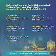 Catat jadwal live sidang isbat penentuan 1 syawal 1442 h. Maklumat Pp Muhammadiyah 1 Ramadan 1442 H Jatuh Pada Selasa 13 April 2021 M Blog Alhabib