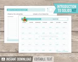 baby food diary introduction to solids kit printable