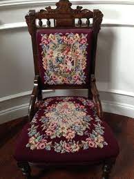 Antique Chair With Embroidered Cushions Collectors Weekly