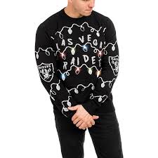 Men S Foco Black Las Vegas Raiders Light Up Ugly Sweater