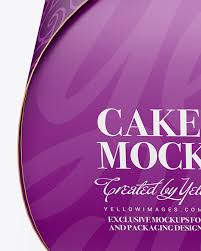 Download Paper Cake Box Mockup In Box Mockups On Yellow Images Object Mockups PSD Mockup Templates