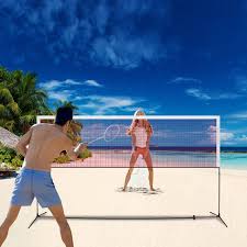 Park & sun sports regulation size indoor/outdoor professional volleyball net with steel cable top and bottom, blue, one size. Portable Beach Volleyball Net Systems Promotions