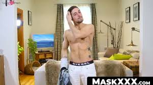 Love4Porn.com Presents MaskXXX.com - Hot tattooed jock with big cock solo jerking  off with passion