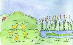 Touch device users, explore by touch. Five Little Ducks