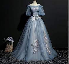 Light Ash Blue Vintage Cosplay Ball Gown Medieval Dress Renaissance Queen Formal Ball Gowns Gowns Dresses