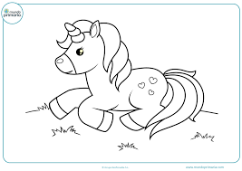 Dibujos De Unicornios Para Colorear Faciles