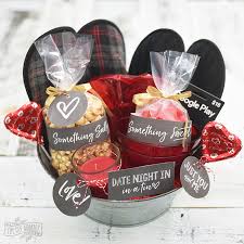 I have two little chocolate lovers in the house, so delicious hershey's treats were a key ingredient in the basket. Valentine S Day Date Night In Gift Basket Idea 24 More V Day Diy Ideas The Diy Mommy