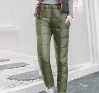 Amazon.com: Womens Winter Down Pants Fashion High Waisted ...
