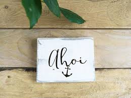 Maritime Deko Holzschild Ahoi Anker Holz Maritim Dekoration Bad Badezimmer Schild Spruch Spruche Maritime Decor Wooden Signs Nautical Nursery Decor