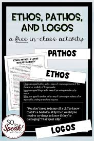 Ethos Pathos And Logos In Class Activity Freebie In 2020 Class Activities Free Teacher Resources Rhetoric