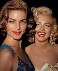Jose Borbon shared this photo of Lauren Bacall and Marilyn Monroe at the  premiere of HOW TO MARRY A MILLIONAIRE.