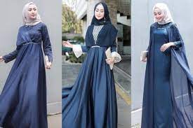 Bahan satin biru langit akan cantik untuk dijadikan setelan dengan bawahan model kulot. 3 Model Dress Satin Hijab Warna Navy Untuk Gaya Kondangan Super Elegan Semua Halaman Cewekbanget