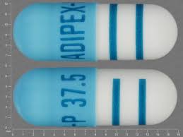 ADIPEX-P 37.5 Pill Blue & White Capsule/Oblong - Pill Identifier