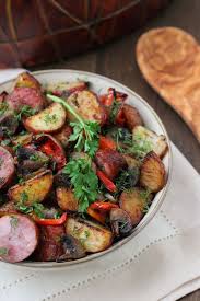 Roasted Potatoes Sausage And Peppers Dinner Olga S Flavor Factory Recipe Roasted Potatoes Sausage And Peppers Sausage Dinner