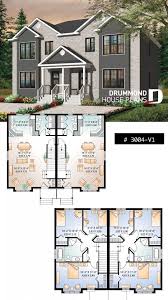 Sims 4 sims 3 sims 2 sims 1 artists. Country Style Semi Detached With 3 Bedroom Units On Two Floors Builder Homeplan Houseplan Mutlifamily Logeme Family House Plans House Plans House Layouts